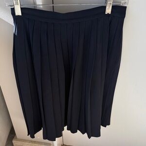 DKNY Navy Pleated A-Line Skirt